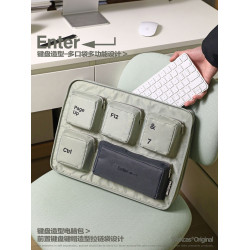 電腦鍵盤電腦包原創設計小衆個性潮流軟電腦包14寸平板電腦16寸筆記型電腦保護套包包斜背多功能電腦包