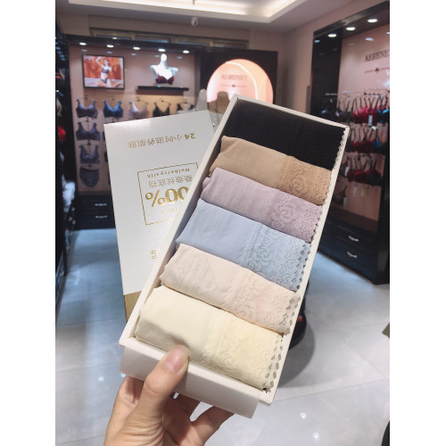 鉑金蠶絲內褲女莫代爾桑蠶絲襠抗菌中高腰無痕透氣蕾絲三角褲女生