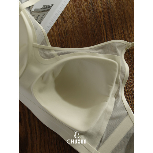 透氣網紗抹胸內衣無鋼圈文胸女輕薄舒適大胸顯小上托定型無痕春夏