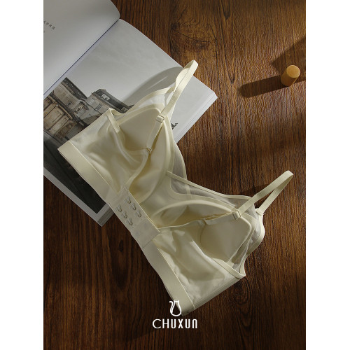 透氣網紗抹胸內衣無鋼圈文胸女輕薄舒適大胸顯小上托定型無痕春夏