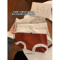 內褲女士純棉襠2026新款抗菌女款全棉襠蕾絲秋冬磨毛女生三角褲