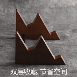 FBB原創雙層客製化機械鍵盤支架收藏展示架實木胡桃木色金屬磁軸