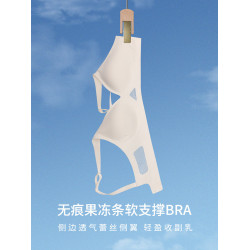 果凍條無痕內衣女夏季薄款小胸聚攏收副乳防下垂無鋼圈軟支撐文胸