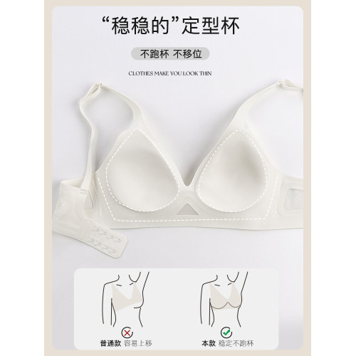 果凍條無痕內衣女夏季薄款小胸聚攏收副乳防下垂無鋼圈軟支撐文胸