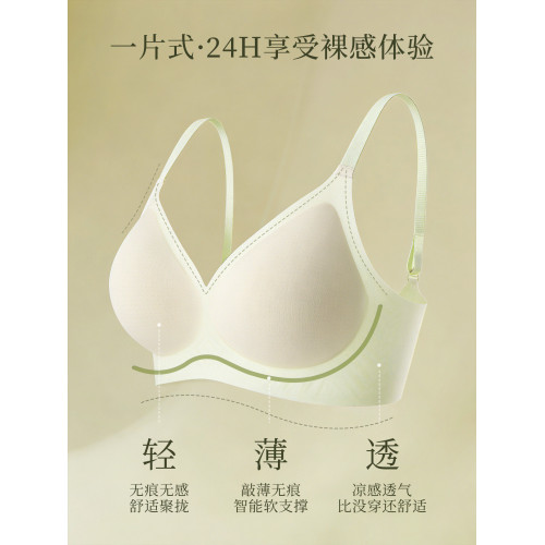 乳膠內衣女小胸聚攏無鋼圈胸罩無痕軟支撐夏季薄款透氣洞洞杯文胸