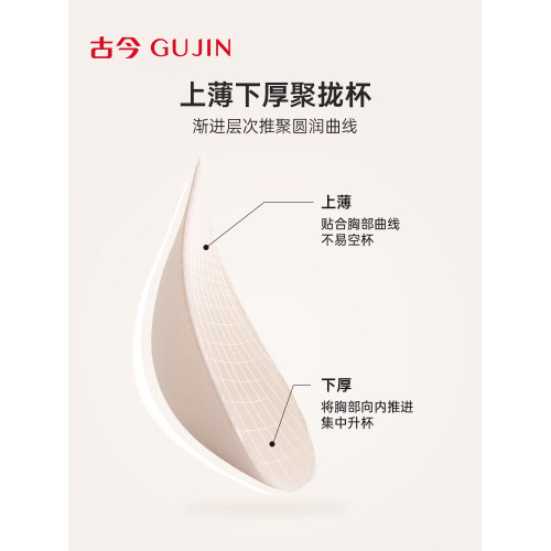 【商城同款】古今內衣女小胸聚攏舒適無痕無鋼圈文胸罩