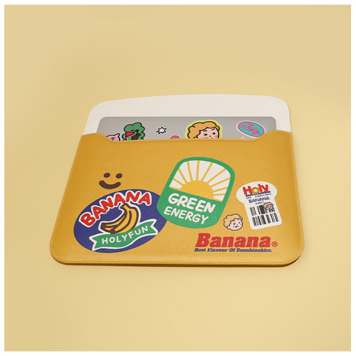 黃色香蕉適用蘋果華爲通用macbook內膽包air新13寸電腦包pro14/13.3寸皮質小人小米聯想榮耀