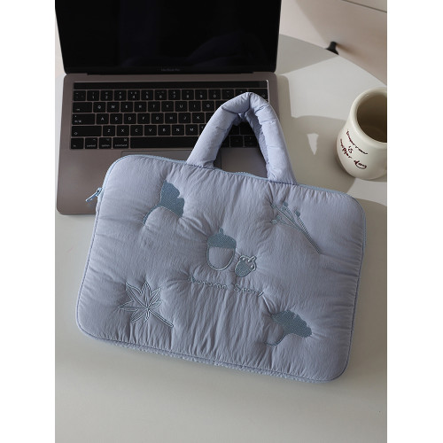 梵花不語新款刺綉筆記型電腦包女適用於蘋果MacBook 14寸華爲MateBook聯想小新Air14平板11寸ipad收納包