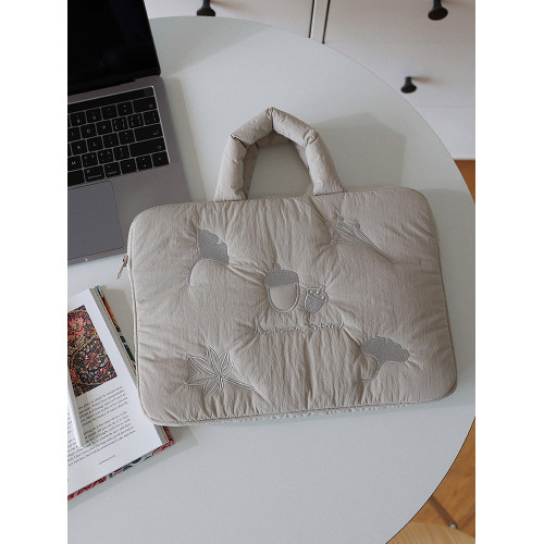 梵花不語新款刺綉筆記型電腦包女適用於蘋果MacBook 14寸華爲MateBook聯想小新Air14平板11寸ipad收納包