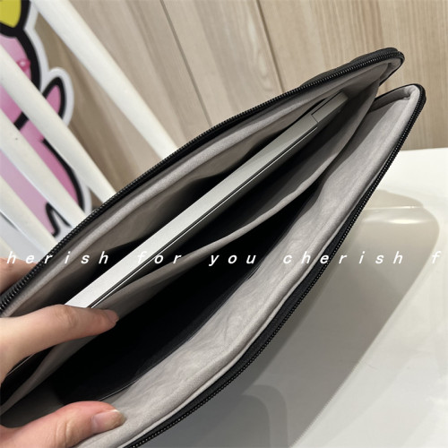 電腦包ins風適用於macBook適用於聯想華爲內膽包pu防水黑色內膽包