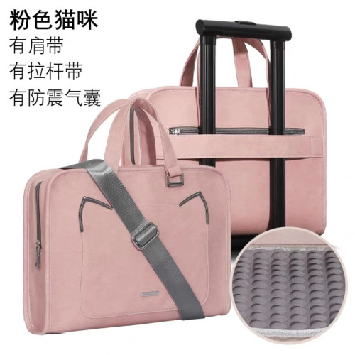 筆電手提包電腦單肩斜背防震大容量拉桿帶多功能女電腦包內膽包