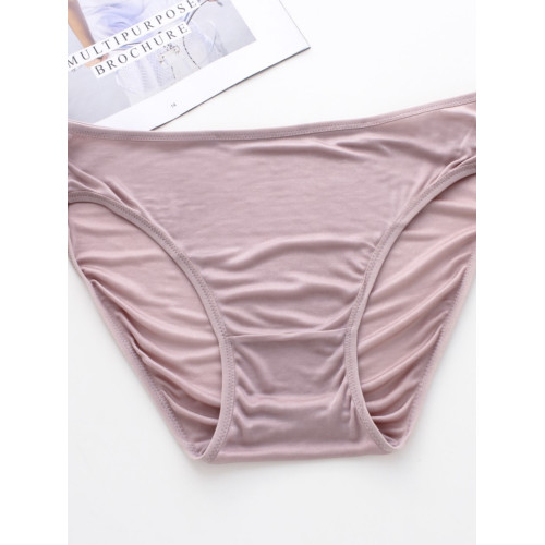 天然桑蠶絲無痕雙面真絲簡約低腰內褲女士透氣舒適三角無痕內褲女