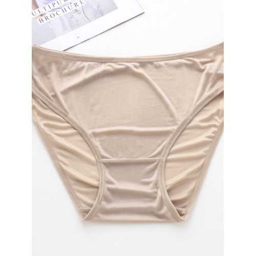 天然桑蠶絲無痕雙面真絲簡約低腰內褲女士透氣舒適三角無痕內褲女