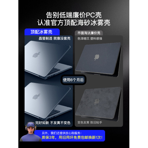適用26款macbookpro13寸保護殼14寸蘋果筆電保護套16透明磨砂殼