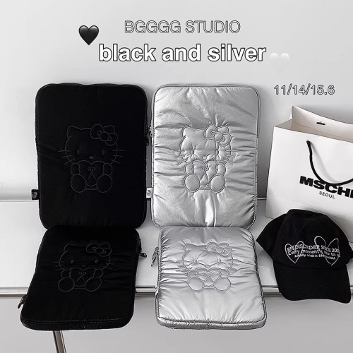 韓國ins小衆高顔值可愛少女凱蒂貓14寸蘋果macbook筆記型電腦包15.6寸收納保護套11寸平板ipad內膽包