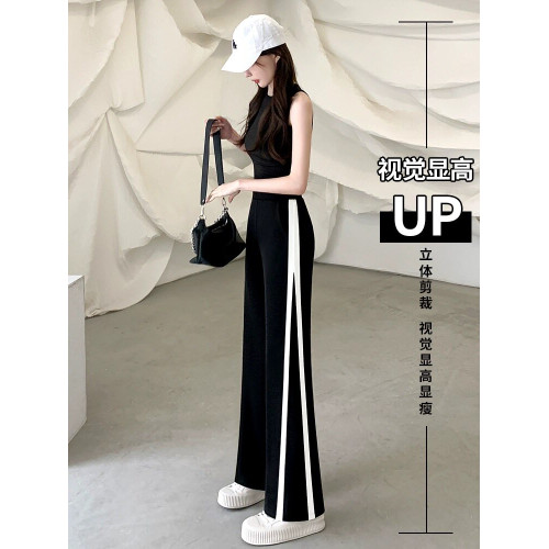 濶腿褲女春秋夏季2026新款顯瘦垂感小個子高腰拖地寬鬆運動休閒褲 濶腿褲女春秋夏季2026新款顯瘦垂感小個子高腰拖地寬鬆運動休閒褲