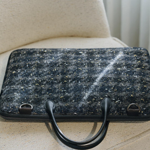 高級格紋黑金小香風小衆輕奢公文包手提筆記型電腦包女14寸16寸15寸設計高顔值蘋果電腦時尚華爲matebook包