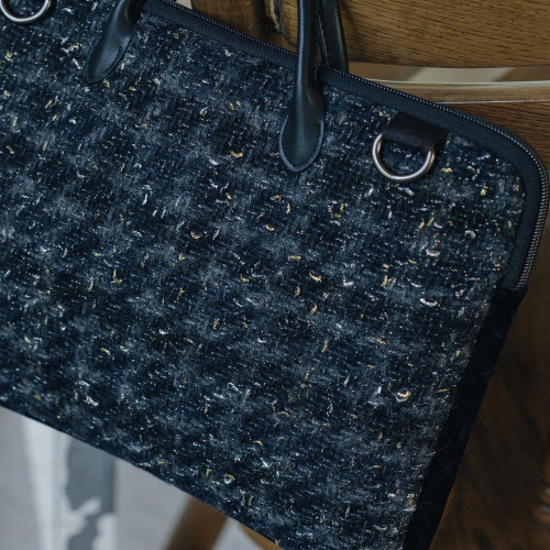 高級格紋黑金小香風小衆輕奢公文包手提筆記型電腦包女14寸16寸15寸設計高顔值蘋果電腦時尚華爲matebook包