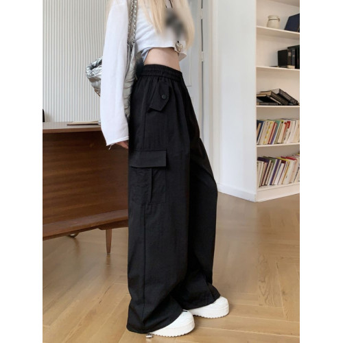 胖mm300斤大碼美式直筒垂感工裝褲女秋季寬鬆高腰休閒拖地濶腿褲 胖mm300斤大碼美式直筒垂感工裝褲女秋季寬鬆高腰休閒拖地濶腿褲