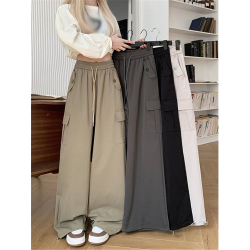 胖mm300斤大碼美式直筒垂感工裝褲女秋季寬鬆高腰休閒拖地濶腿褲 胖mm300斤大碼美式直筒垂感工裝褲女秋季寬鬆高腰休閒拖地濶腿褲