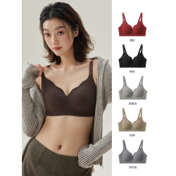 內衣女士小胸聚攏收副乳上托防下垂無鋼圈紅色本命年文胸罩秋冬季