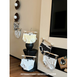 碎花田園氣泡軟棉褲中腰簡約少女純棉內褲透氣包臀不夾襠三角褲