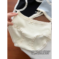 蝴蝶結內褲女生純棉全棉襠中腰包臀女士三角褲2025新款少女短褲頭