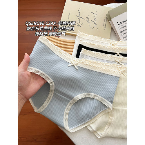 蝴蝶結內褲女生純棉全棉襠中腰包臀女士三角褲2025新款少女短褲頭