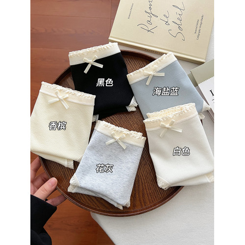 蝴蝶結內褲女生純棉全棉襠中腰包臀女士三角褲2025新款少女短褲頭