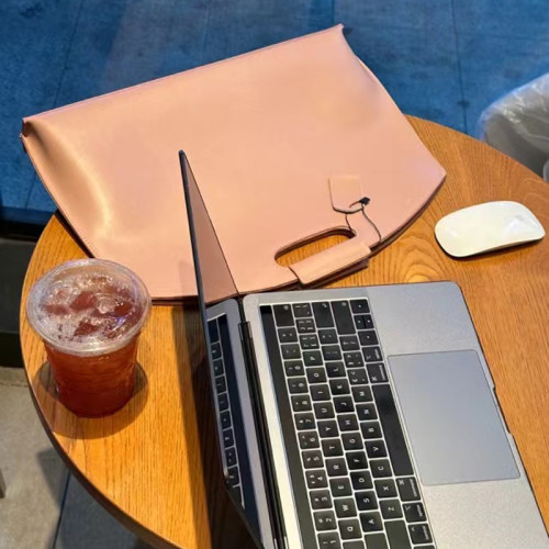 jackspark適用於macbookair電腦包14寸手提高級感小衆公文包女士文件包華爲matebook13筆電手提包真皮簡約