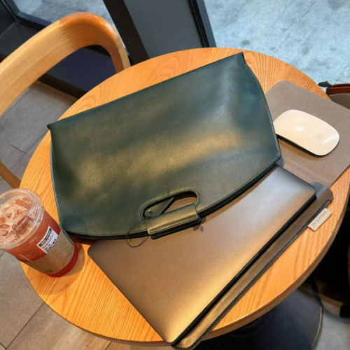 jackspark適用於macbookair電腦包14寸手提高級感小衆公文包女士文件包華爲matebook13筆電手提包真皮簡約