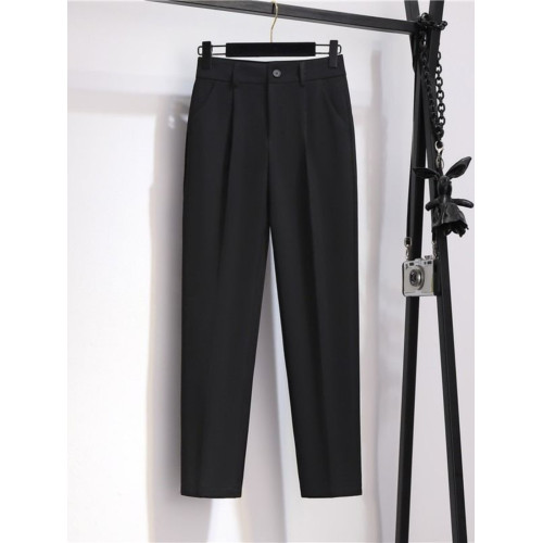 春秋季西裝九分褲女士新款高腰修身顯瘦直筒蘿蔔褲菸琯長褲子潮