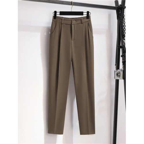 春秋季西裝九分褲女士新款高腰修身顯瘦直筒蘿蔔褲菸琯長褲子潮