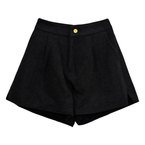 大碼毛呢松緊腰濶腿褲2026秋冬胖mm高腰遮肚靴褲加厚寬鬆短褲外穿