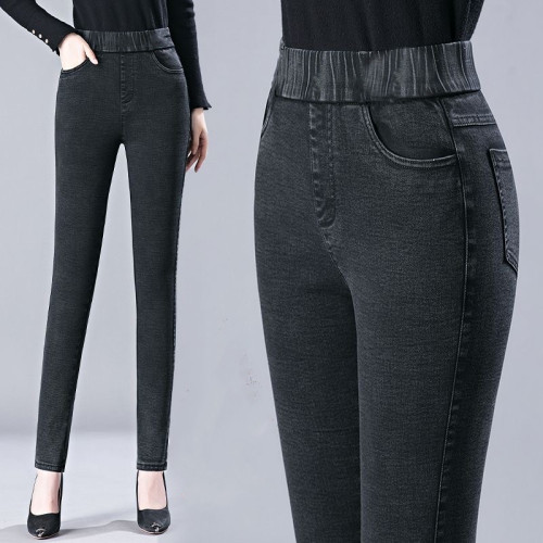 黑色高腰牛仔褲彈力修身小腳秋冬季顯瘦洋氣新款百搭小個子鉛筆褲 黑色高腰牛仔褲彈力修身小腳秋冬季顯瘦洋氣新款百搭小個子鉛筆褲