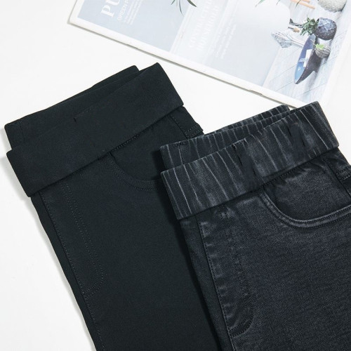 黑色高腰牛仔褲彈力修身小腳秋冬季顯瘦洋氣新款百搭小個子鉛筆褲 黑色高腰牛仔褲彈力修身小腳秋冬季顯瘦洋氣新款百搭小個子鉛筆褲