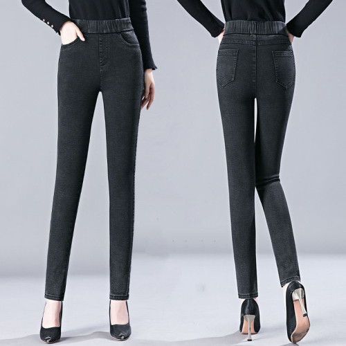 黑色高腰牛仔褲彈力修身小腳秋冬季顯瘦洋氣新款百搭小個子鉛筆褲 黑色高腰牛仔褲彈力修身小腳秋冬季顯瘦洋氣新款百搭小個子鉛筆褲