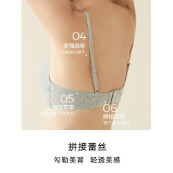 小胸平胸專用文胸三角杯不空無鋼圈法式內衣大胸顯小胸罩夏季薄款