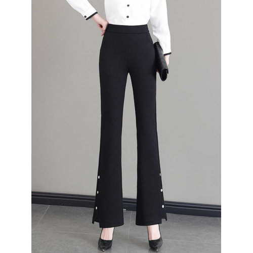 微喇褲子女春秋夏季寬鬆顯瘦大碼垂感彈力九分褲直筒西裝褲運動褲