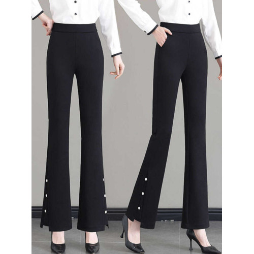 微喇褲子女春秋夏季寬鬆顯瘦大碼垂感彈力九分褲直筒西裝褲運動褲