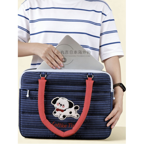 日本刺綉手提單肩電腦包日常休閒單肩防摔防震筆電包大學生通勤