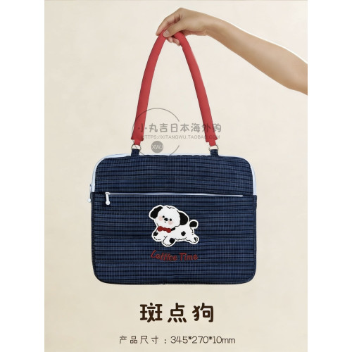 日本刺綉手提單肩電腦包日常休閒單肩防摔防震筆電包大學生通勤