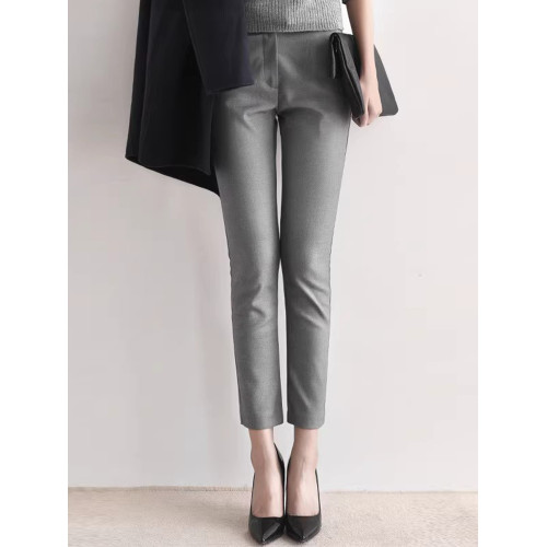 灰色西裝褲女秋季薄款菸琯褲寬鬆直筒褲小個子休閒九分褲職業西褲