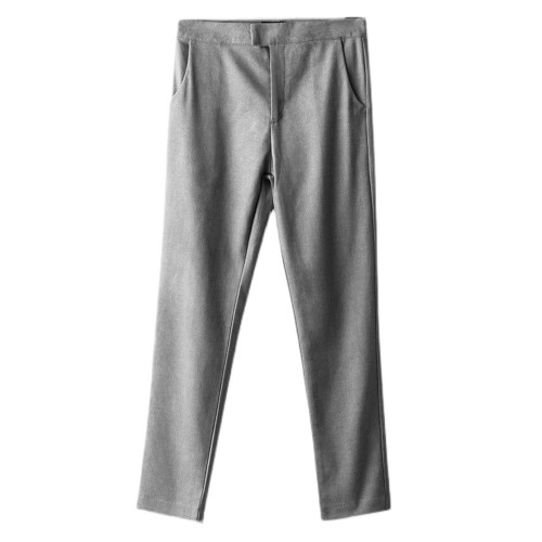 灰色西裝褲女秋季薄款菸琯褲寬鬆直筒褲小個子休閒九分褲職業西褲