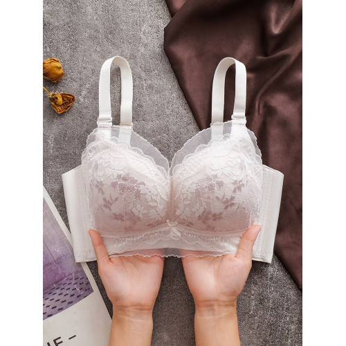 2025新款爆款蕾絲文胸8CM加厚顯大平胸專用小胸聚攏內衣女無鋼圈