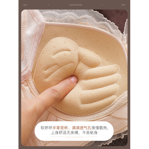 2025新款爆款蕾絲文胸8CM加厚顯大平胸專用小胸聚攏內衣女無鋼圈