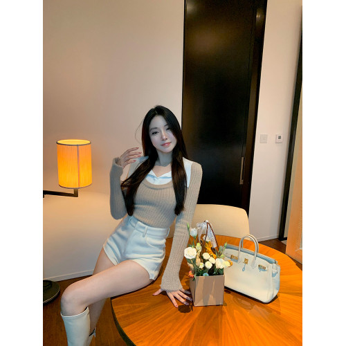 搭配靴子的毛呢短褲女秋高腰a字褲小個子秋冬外穿靴褲子2025新款