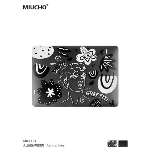 MIUCHO 大衛電腦殼復古適用於蘋果22款M2簡約air13透明macbook14美式pro原創設計防摔pro16寸防磕碰保護硬殼