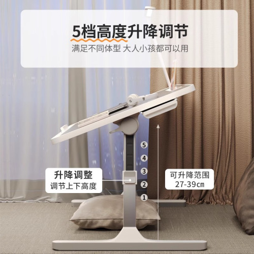 床上學習桌可折曡升降帶台燈宿捨寫字學習小桌子大號免安裝電腦桌 床上學習桌可折曡升降帶台燈宿捨寫字學習小桌子大號免安裝電腦桌