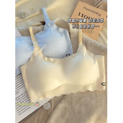 安心貓冰絲無痕內衣女夏季舒適運動文胸透氣無鋼圈可拆卸顯小背心